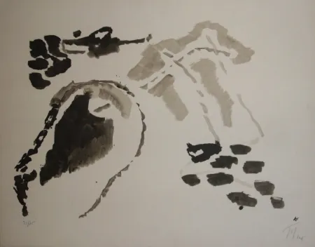 リトグラフ Tal Coat - Fonds rocheux II