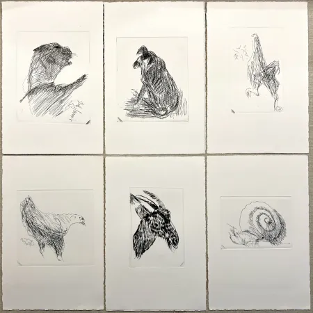 彫版 Tal Coat - (Pierre Lecuire) BESTIAIRE. 50 eaux-fortes et pointes sèches de Tal Coat - Suite barrée unique (1985)