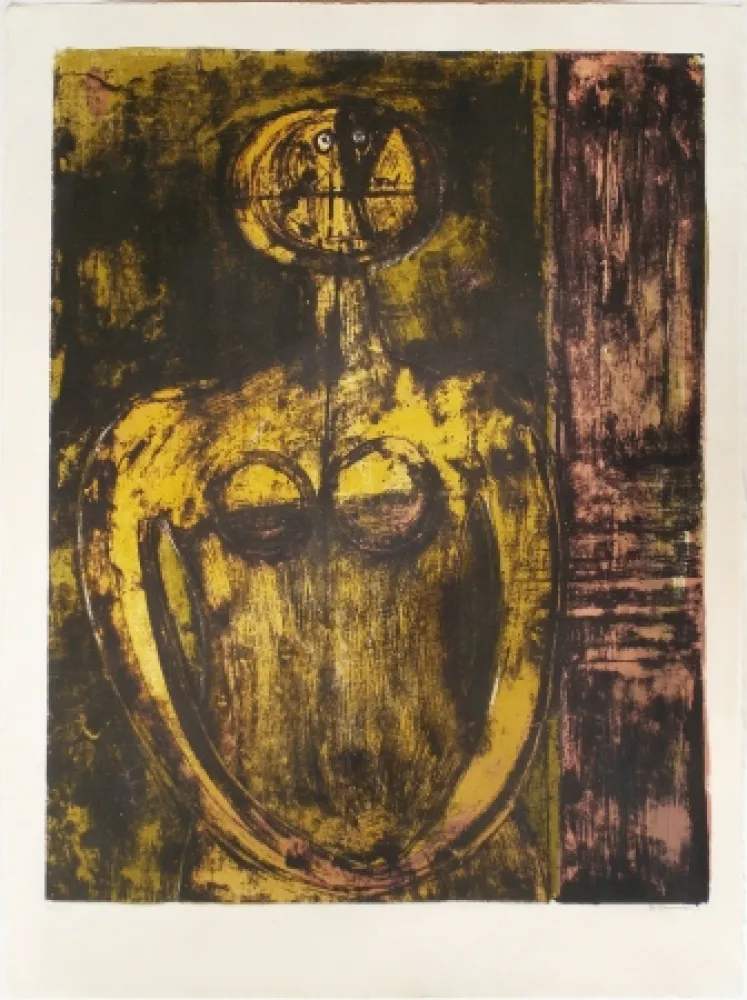 リトグラフ Tamayo - Desnudo en Naranja