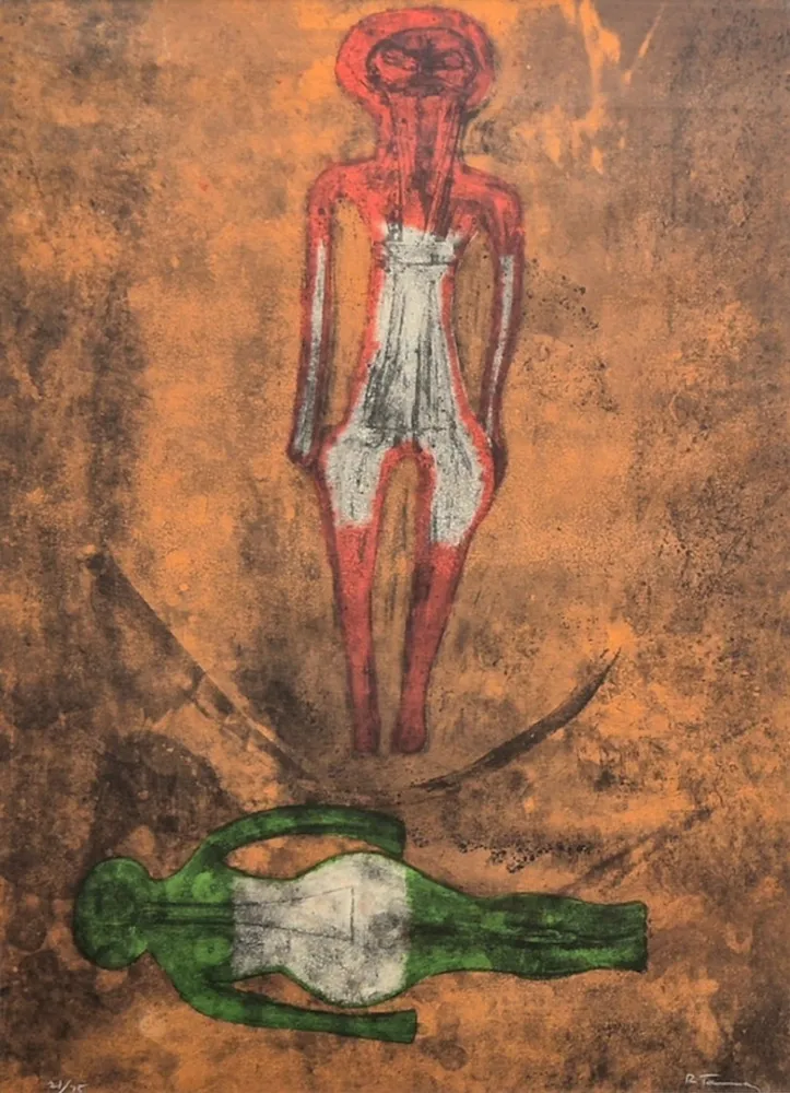 リトグラフ Tamayo - Dos Figuras