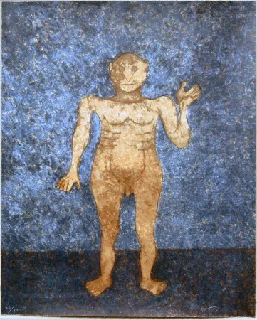 シルクスクリーン Tamayo - Hombre en ocre 