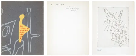 エッチング Tanguy -  Yves TANGUY, Yves et Benjamin PÉRET. FEU CENTRAL. Paris, K. éditeur, 1947