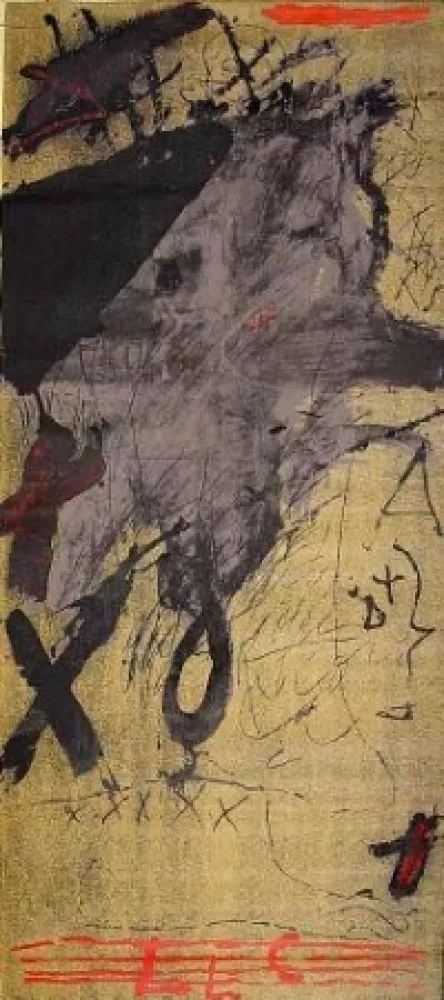 シルクスクリーン Tàpies - Als mestres de Catalunya