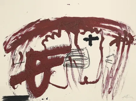 エッチング Tàpies - Carmí 6 (Karminrot 6) 