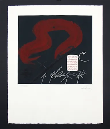 エッチングと　アクチアント Tàpies -  Cinta Roja ( U No es Ningu)