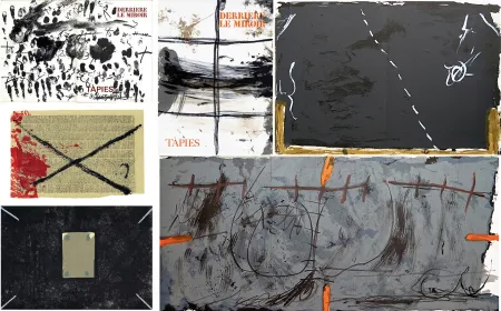 挿絵入り本 Tàpies - COLLECTION COMPLÈTE des 7 volumes de la revue DERRIÈRE LE MIROIR consacrés à Antoni Tàpies: 30 LITHOGRAPHIES (de 1967 à 1982).