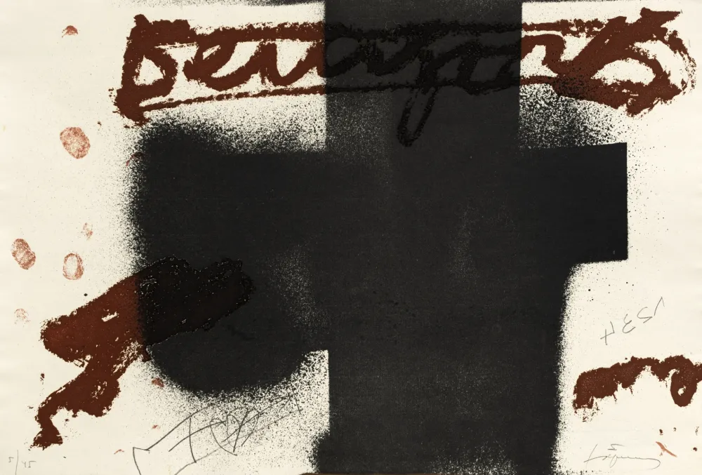 彫版 Tàpies - Croix noire