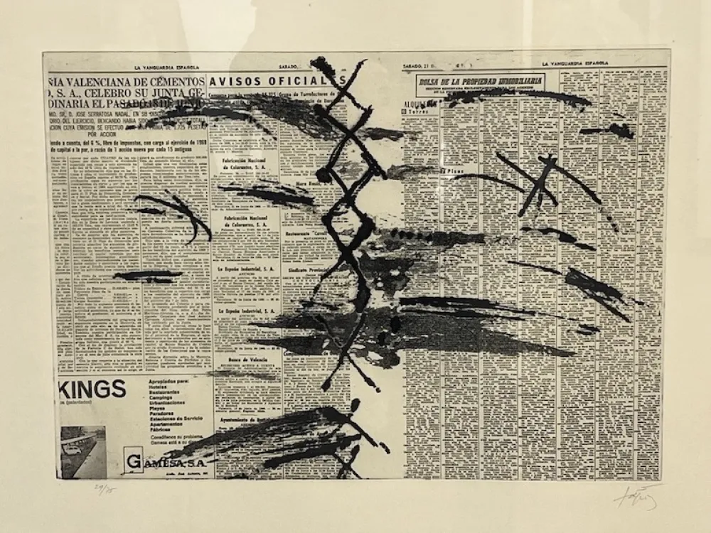 エッチング Tàpies - Diario en papel