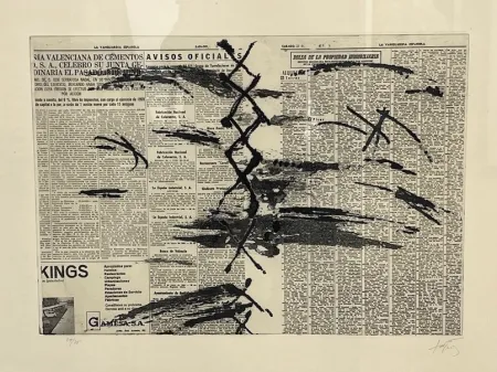 エッチング Tàpies - Diario en papel