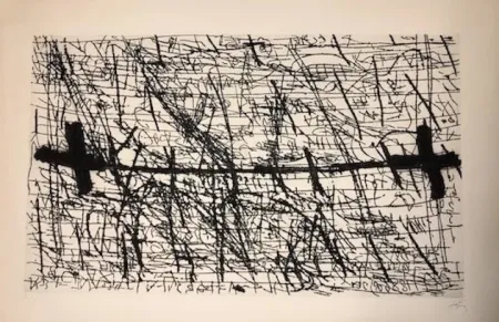 エッチング Tàpies - Graphismes et deux croix