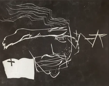 木版 Tàpies - Le lecteur