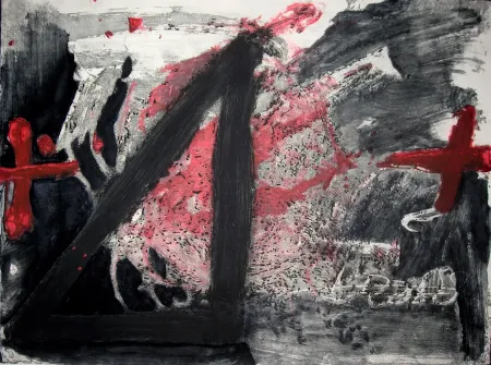 エッチングと　アクチアント Tàpies - Negre i Roig