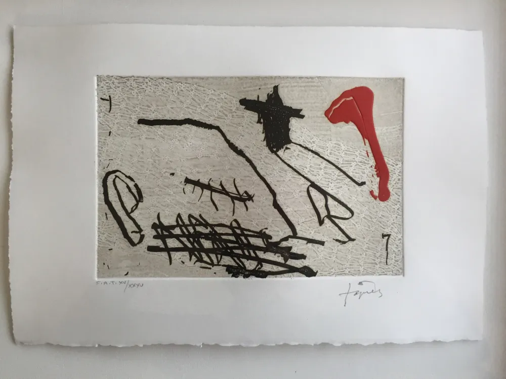 エッチングと　アクチアント Tàpies - Negre i vermell