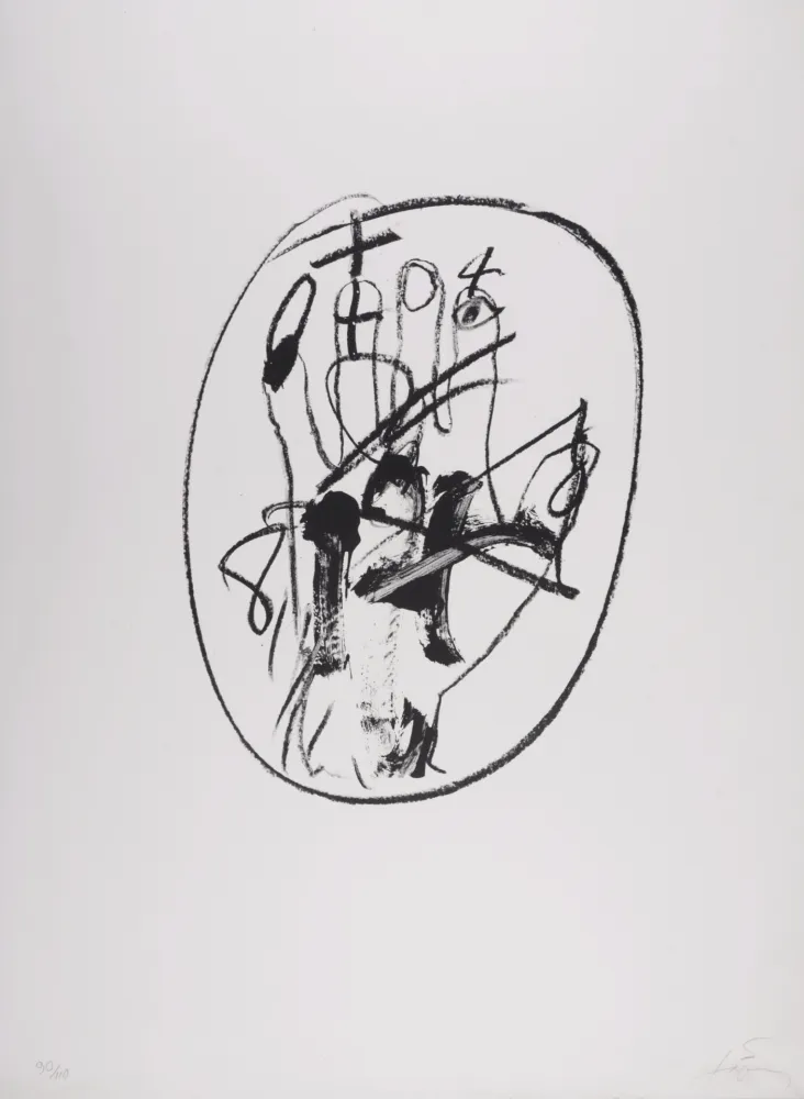リトグラフ Tàpies - Nostalgia del Dragon y el Laberinto, 1986 - Hand-signed