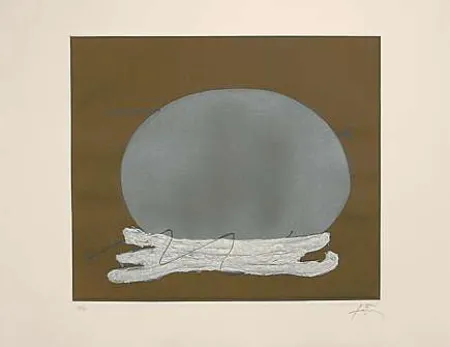 彫版 Tàpies - Oval i blanc