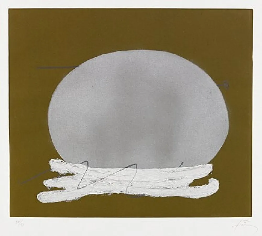 彫版 Tàpies - Oval i blanc	