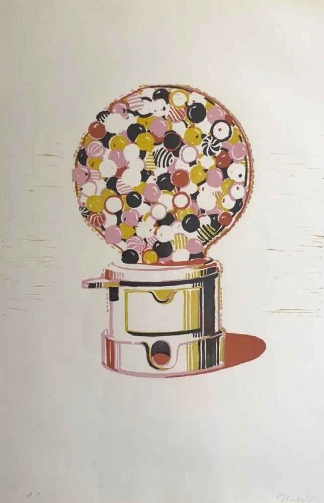 リノリウム彫版 Thiebaud - Gumball Machine