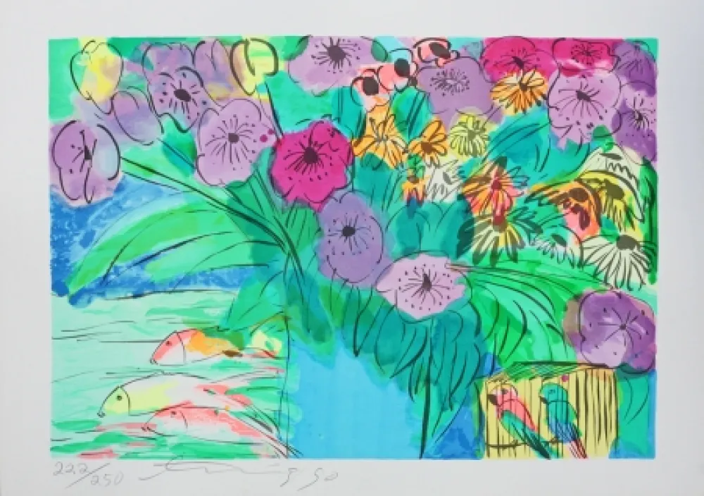 リトグラフ Ting - Aquarium fish