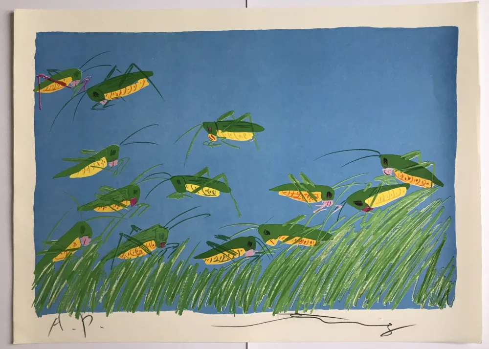 リトグラフ Ting - Busy Bodies (Lucky Grasshoppers)