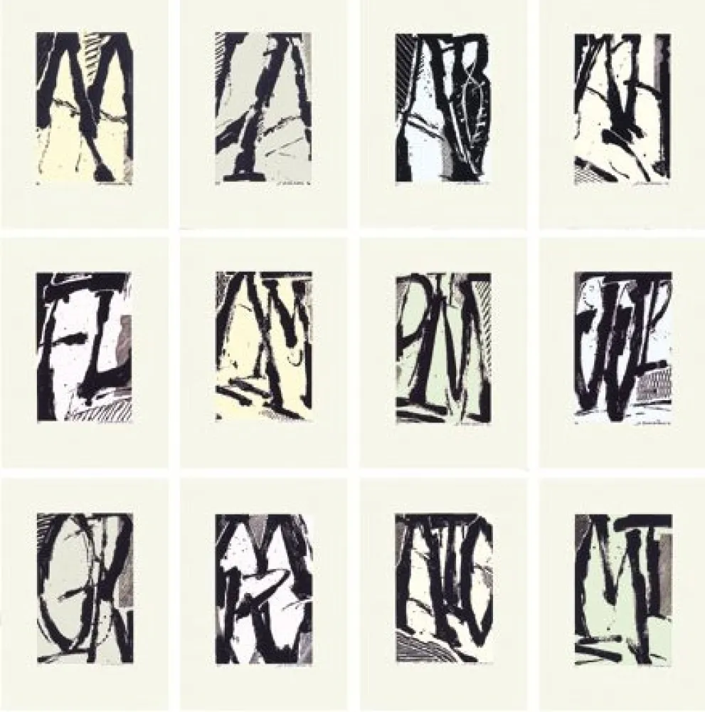 シルクスクリーン Titus Carmel - Cairn - 12 sérigraphies 