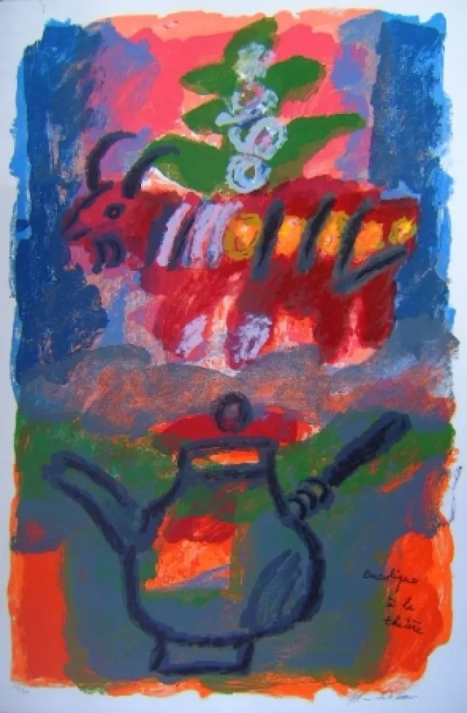 リトグラフ Tobiasse - Bucolique á la theiere