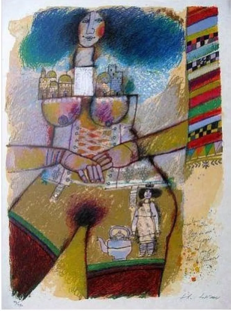 リトグラフ Tobiasse - Composition