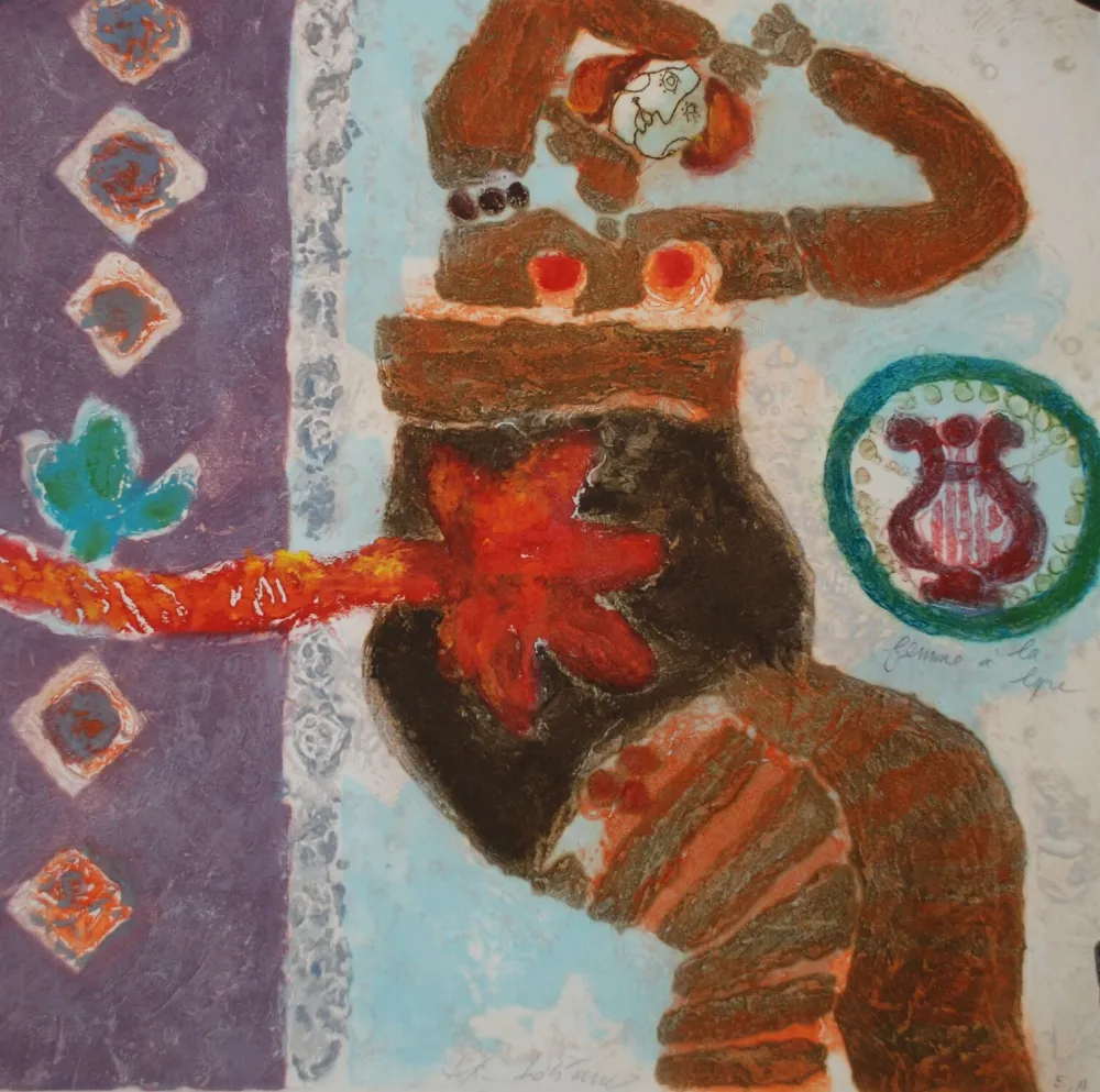 彫版 Tobiasse - Femme à la Lyre