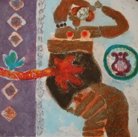 彫版 Tobiasse - Femme à la Lyre