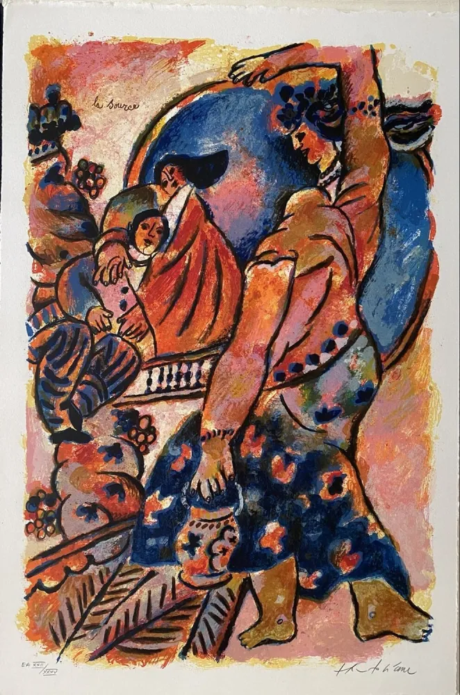 リトグラフ Tobiasse - La Source