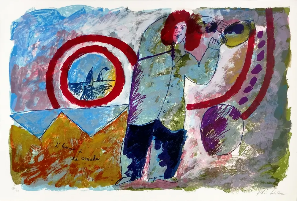 リトグラフ Tobiasse - L'HOMME A LA CRUCHE