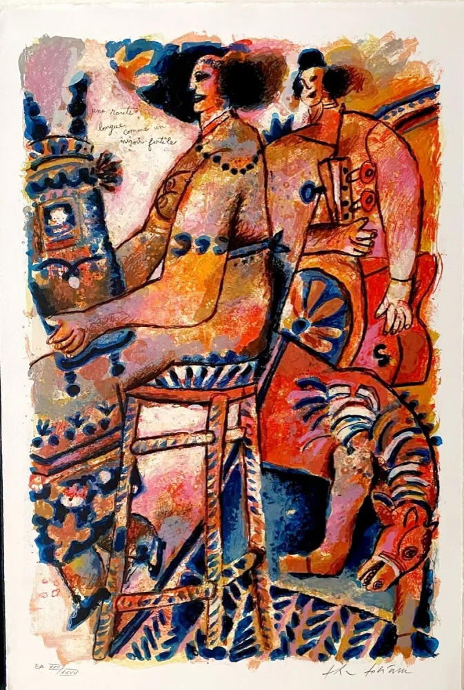 リトグラフ Tobiasse - Une route longue comme un miroir fertile