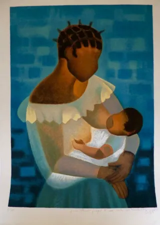 リトグラフ Toffoli - Maternité