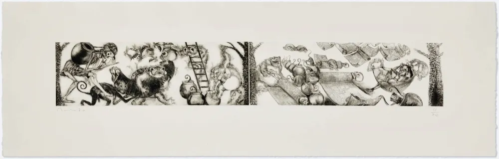 彫版 Toledo - Toads and Monkeys 