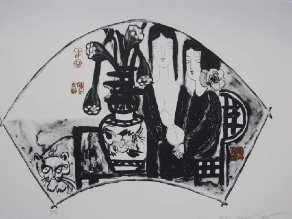 リトグラフ Tongzhengang - Sisters