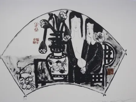 リトグラフ Tongzhengang - Sisters