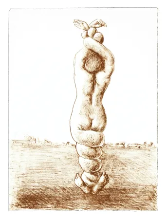 リトグラフ Topor - 3 Neuf Grâces