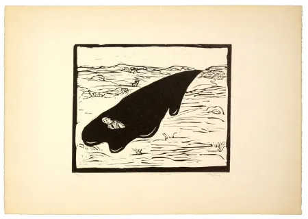 リノリウム彫版 Topor - Caca boudin