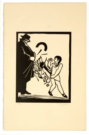 リノリウム彫版 Topor - Exhibitionniste cubiste