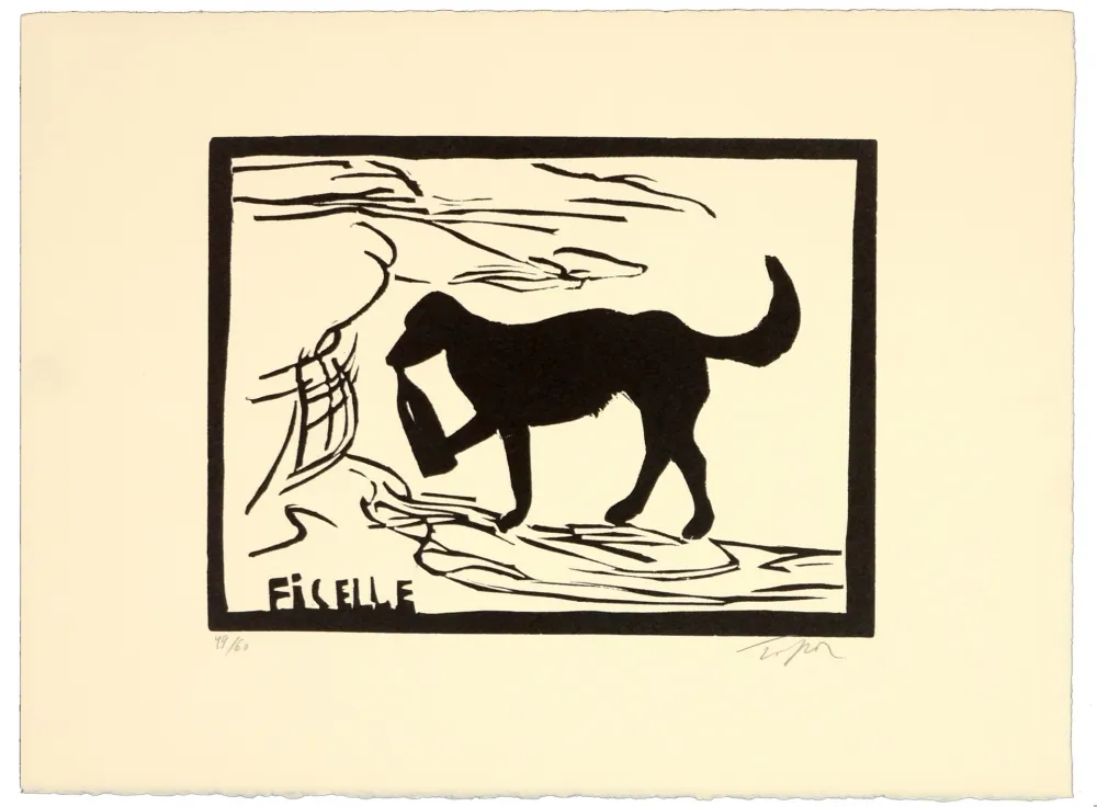 リノリウム彫版 Topor - Ficelle