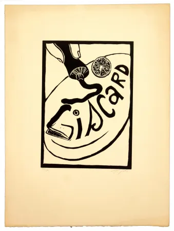 リノリウム彫版 Topor - Giscard