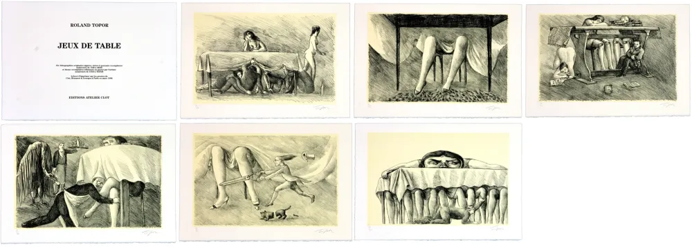 リトグラフ Topor - Jeux de table
