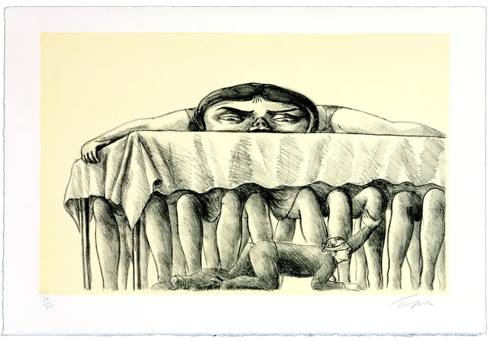 リトグラフ Topor - La dégustation