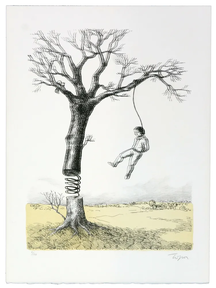 リトグラフ Topor - La rumba du pendu