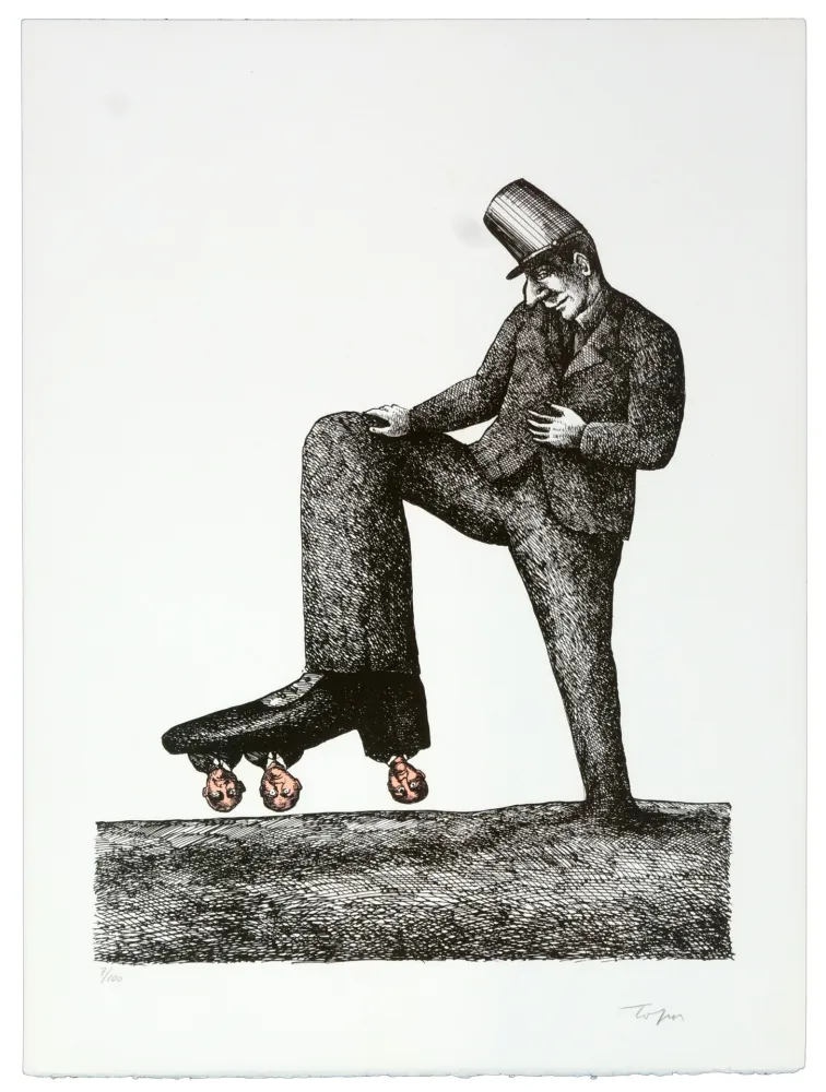 リトグラフ Topor - La semelle sainte