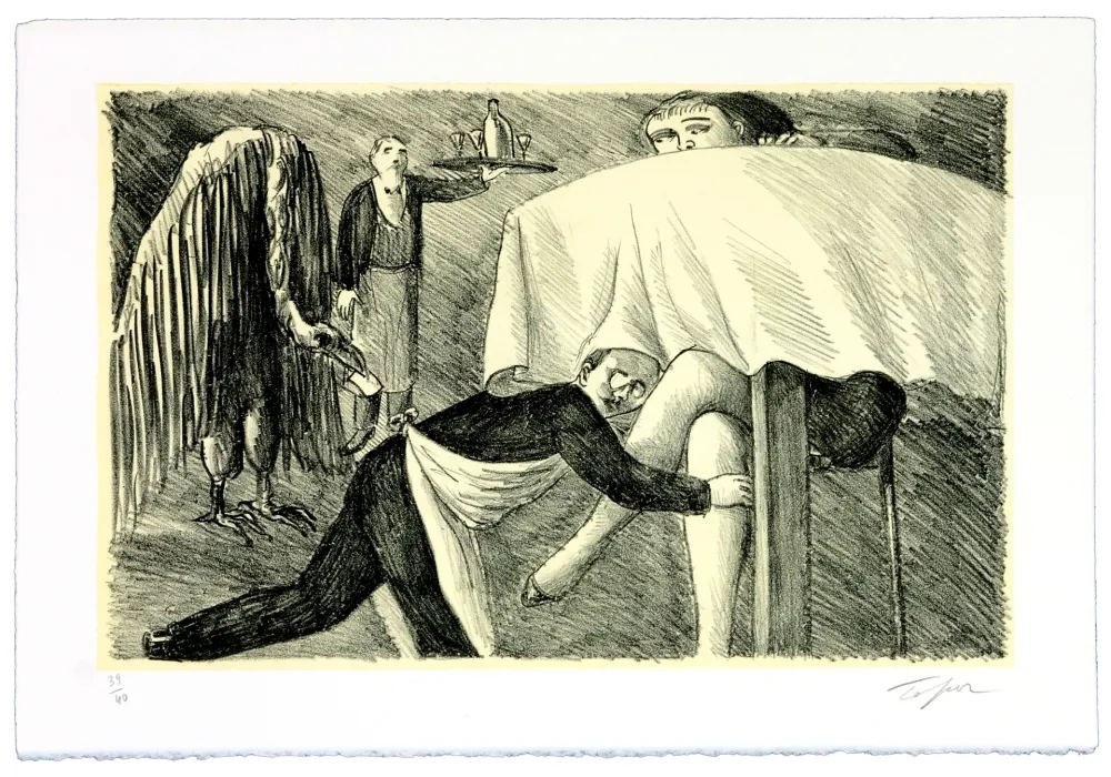 リトグラフ Topor - La tournée du patron