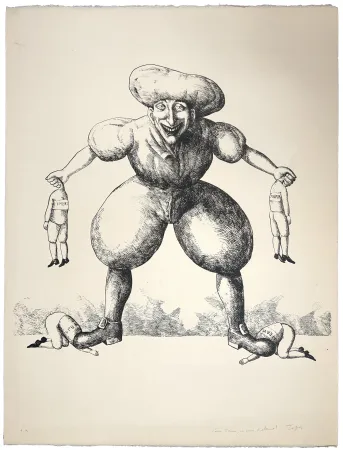 リトグラフ Topor - Panique