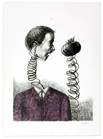 リトグラフ Topor - Plus près de toi ma pomme