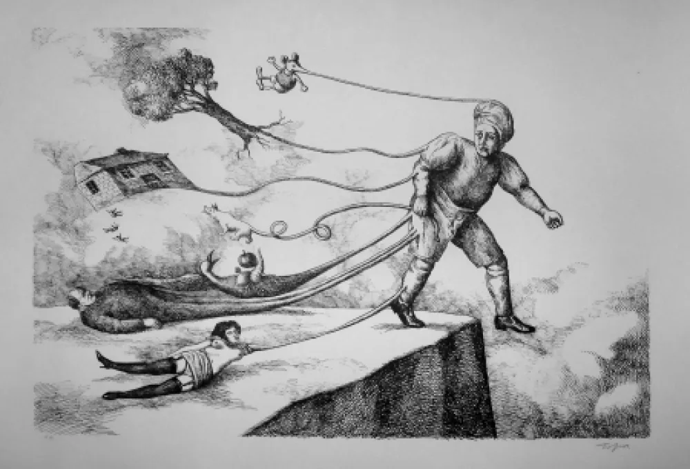 リトグラフ Topor - Sans titre