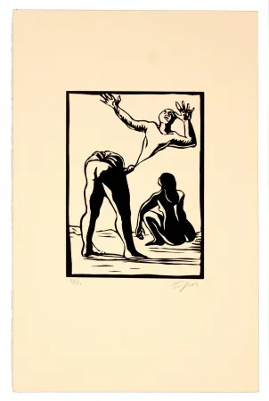 リノリウム彫版 Topor - Self-made man