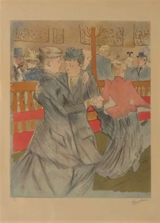 リトグラフ Toulouse-Lautrec - La danse au Moulin Rouge
